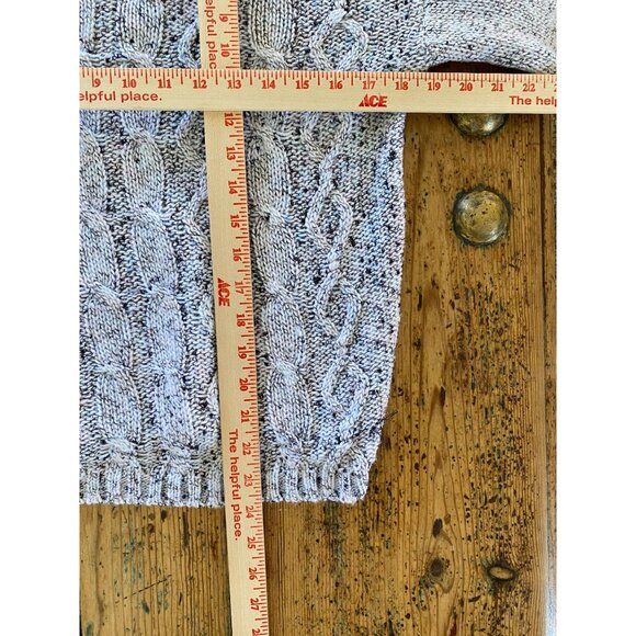 Soho New York & Company Womens Cable Knit Sweater M Long Sleeve Marled Gray - Picture 7 of 7